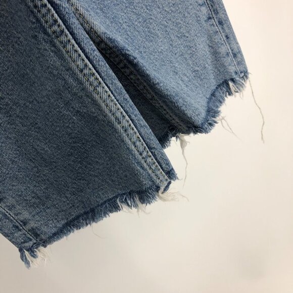 Zara Medium Wash straight leg High Rise cropped  Raw Hem Jeans size 30. - Picture 6 of 15